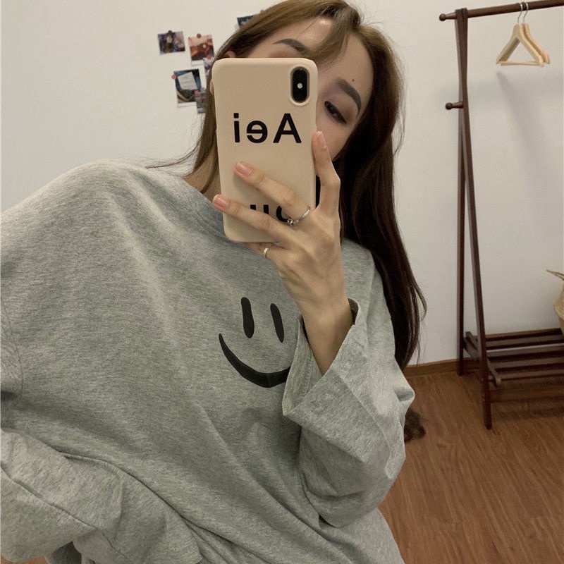 Set đồ mặc ở nhà dáng rộng dài tay phong cách Hàn Quốc