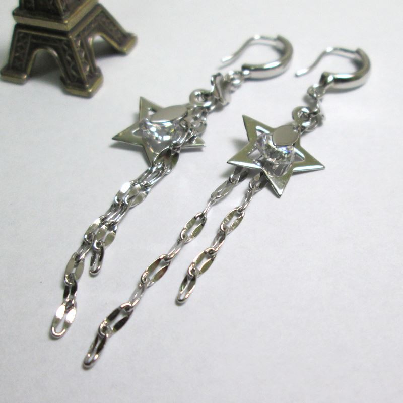Bông tai nữ inox dài dạng khoen tròn - 2 mẫu