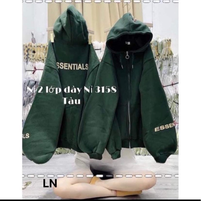 Áo khoác nỉ cotton ES in tay LN12