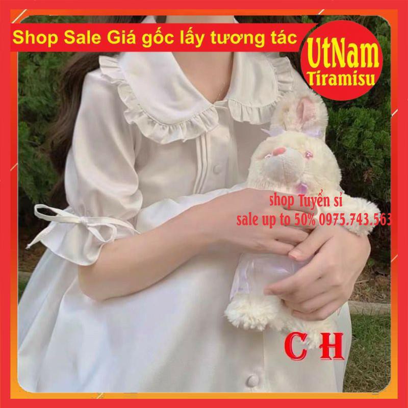 (HÀNG SẴN) VÁY BABY DOLL TRẮNG PHONG CÁCH LOLITA CỔ BẺ NƠ TAY🎎 VÁY CÔNG CHÚA DỰ TIỆC SIÊU XINH  ĐẦM DÁNG DÀI