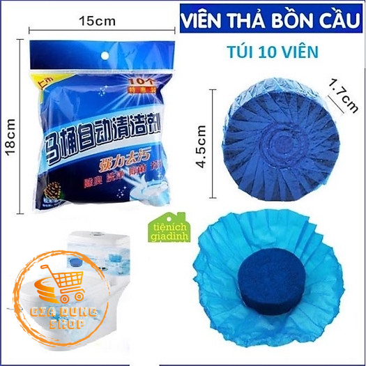 Tẩy Bồn Cầu Gói 10 Viên Thả Khử Trùng Duyệt Khuẩn
