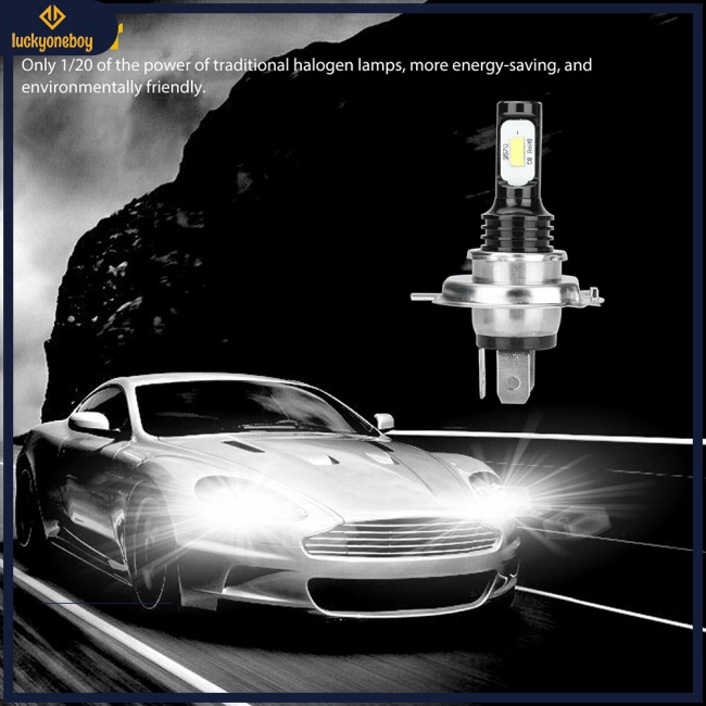 Đèn Pha Led H4 9003 Hb2 80w 3570 2 Bóng 6000k Ánh Sáng Đen Chất Lượng Cao Cho Xe Hơi