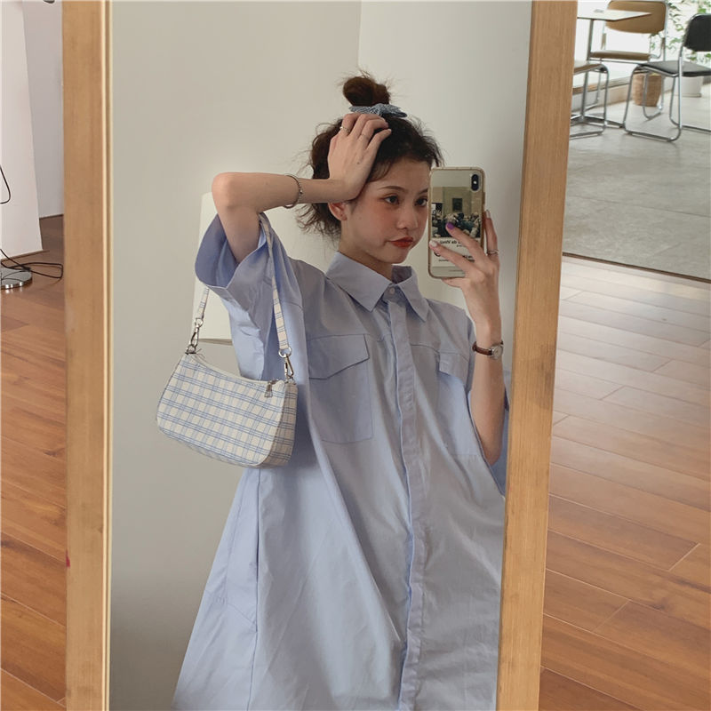 Đầm bầu dài dáng rộng phong cách Hàn Quốc 2021 cho nữ