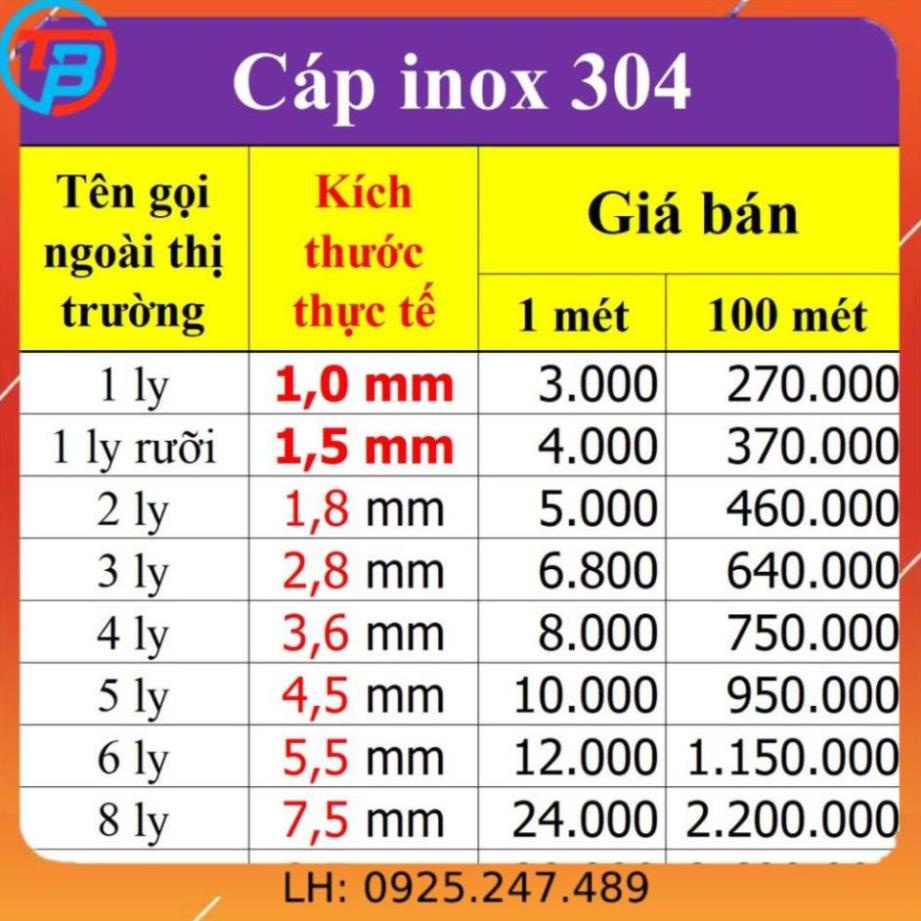Cáp inox 304  THAIBINHVINA