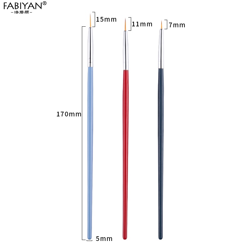 Cọ vẽ trang trí móng tay Fabiyan đầu 3D sơn gel acrylic UV chuyên dụng