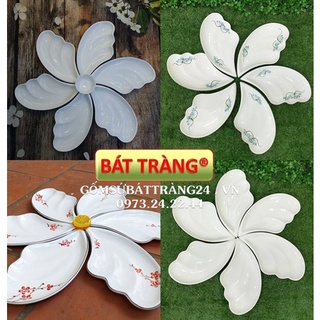 BỘ CHÉN ĐĨA ĐẸP DĨA ĂN GỐM SỨ BÁT TRÀNG HÌNH HOA SET CHÉN BÁT ĐĨA CAO CẤP ĂN CƠM