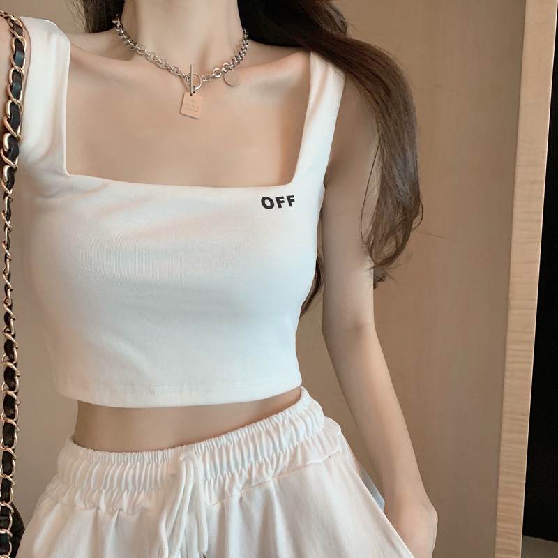 Áo Không Tay Cổ Vuông Có Độ Co Giãn Thời Trang Gợi Cảm Cho Nữ