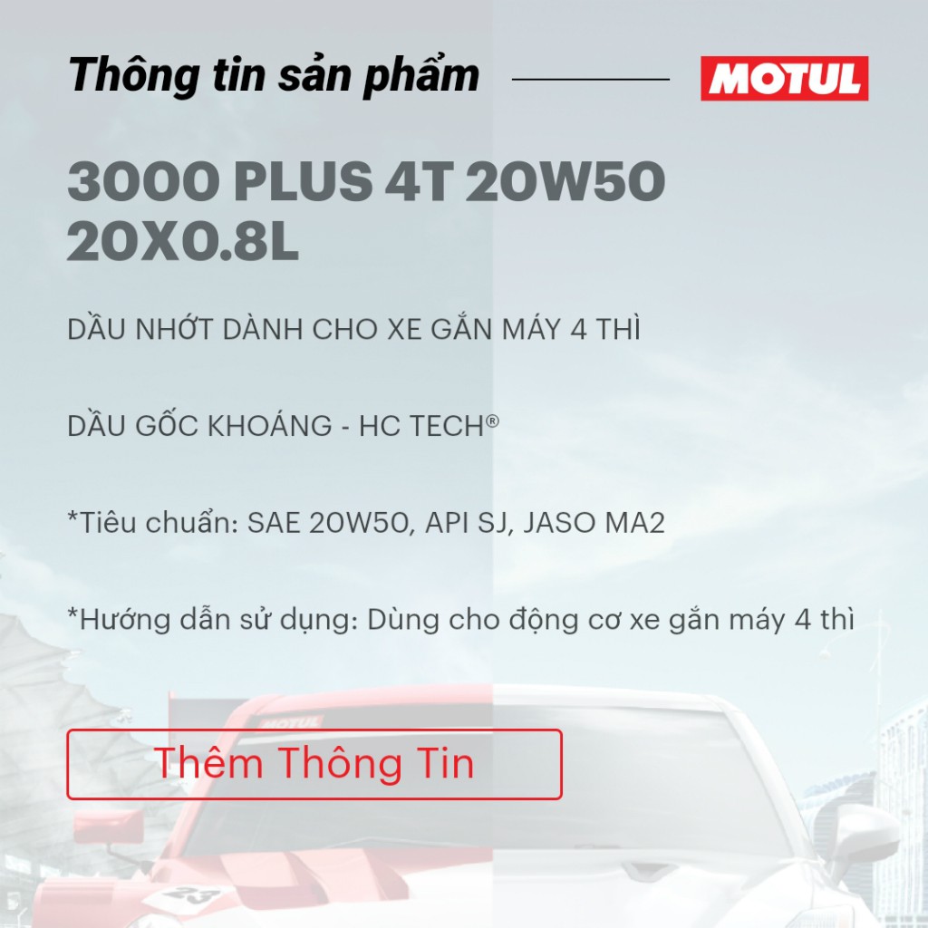 NHỚT XE SỐ CAO CẤP MOTUL 3000 PLUS 20W50 800ML