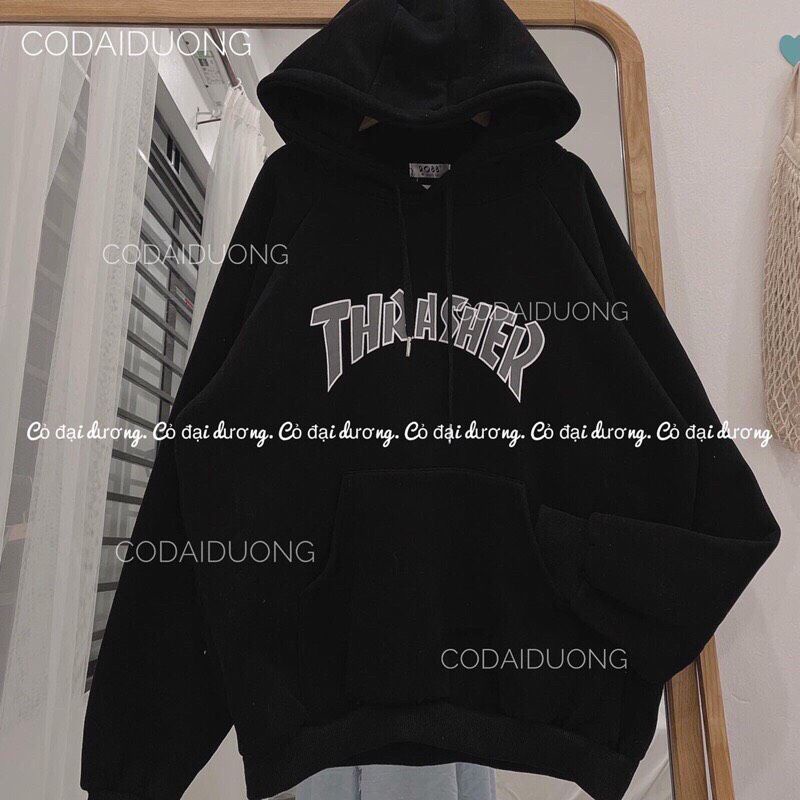 Áo Khoác Hoodie Nam Nữ Nỉ Bông Dày Dặn Form Rộng Unisex Áo Hoodie Nam Nữ In Chữ THRR Không Bong Tróc | BigBuy360 - bigbuy360.vn