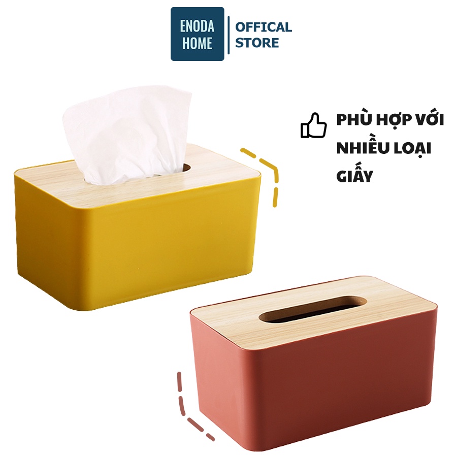 Hộp Đựng Giấy Ăn Enoda Home Mặt Gỗ Tre Cao Cấp Nhiều Màu F003