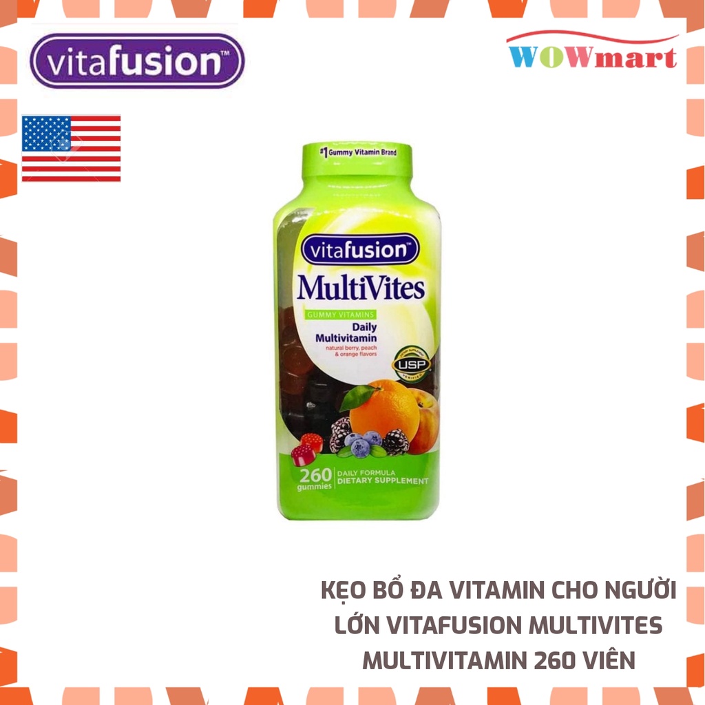 Kẹo bổ đa Vitamin cho người lớn Vitafusion MultiVites Multivitamin 260 viên