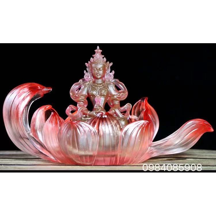 Tượng Phật  Lưu Ly - ngài Trường Thọ + Đế sen