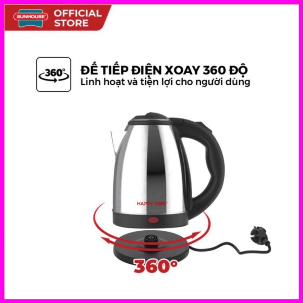 Ấm Siêu Tốc Inox Sunhouse - Ấm Đun Siêu Tốc Hàng Chính Hãng