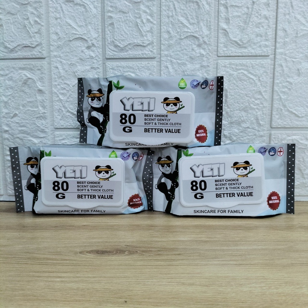 Combo 3 Bịch Khăn Giấy Ướt YeTi Thái Lan Không Mùi 80gr