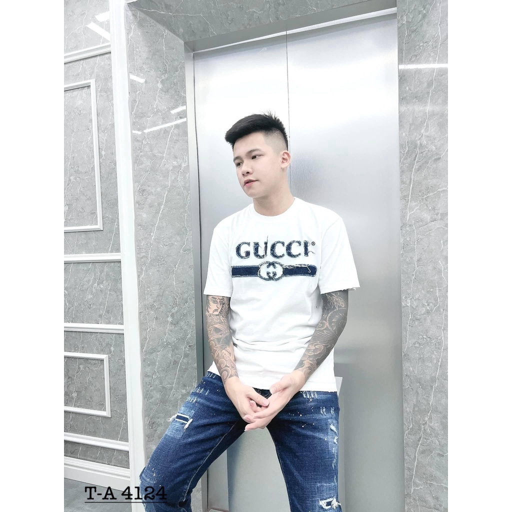 Áo Phông Nam thêu chữ GC rách 100% cotton cao cấp. Áo cộc GC rách chữ thêu vải bò nam nữ hot trend MINH TÂY STORE