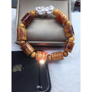 Vòng gỗ huyết rồng 12li mix tỳ hưu bạc cho nam