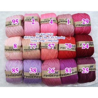 Cotton bóng chập 4/ sợi fingering (1- 95)