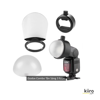 Combo tản sáng godox ak- r12 bounce card+ak-r11 dome + ngàm gắn s-r1