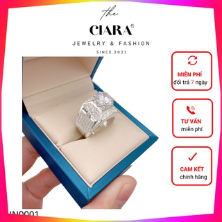Nhẫn bạc nam ⚡𝐒𝐈𝐄̂𝐔 𝐒𝐀𝐍𝐆⚡nhẫn bạc 925 đính kim cương nhân tạo cao cấp ciara - sang trọng nn0001