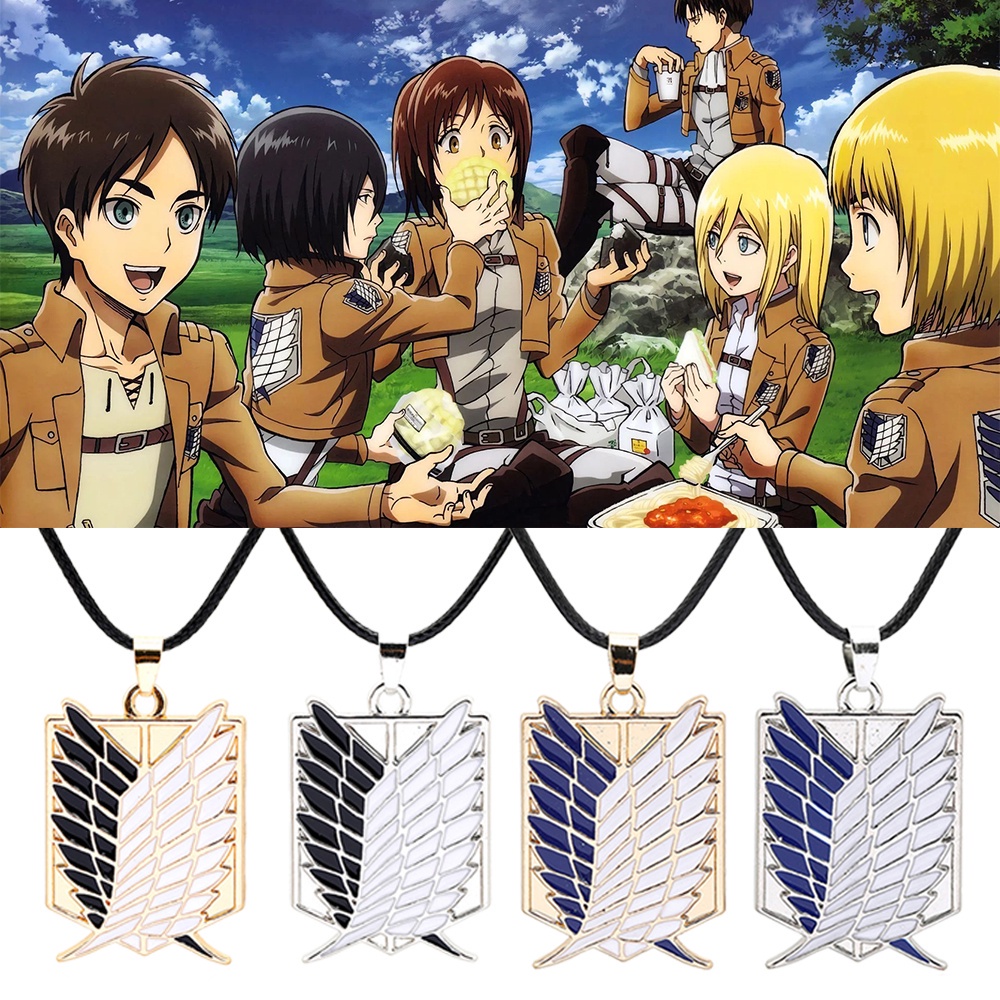 Dây Chuyền Da Pu Mặt Hình Đôi Cánh Hoạt Hình 2life Attack On Titan
