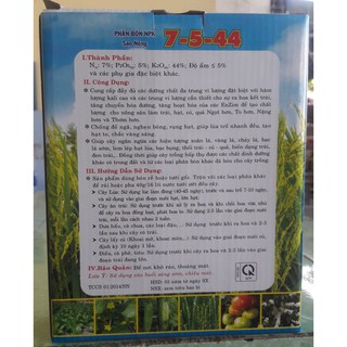 Phân bón lá NPK 7-5-44  (1 kg)
