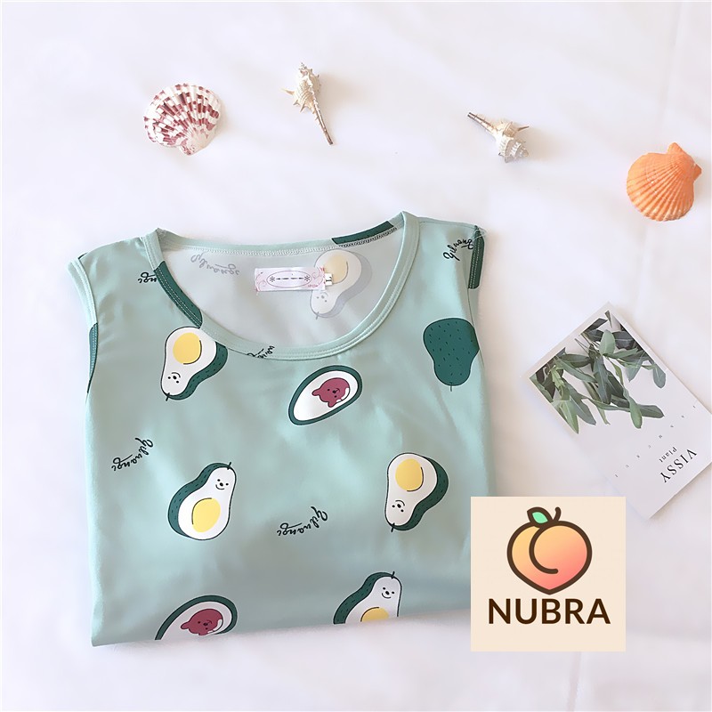 Váy Ngủ Ba Lỗ Sát Nách Kèm Bra Lót Mút Dễ Thương- DN013 | BigBuy360 - bigbuy360.vn