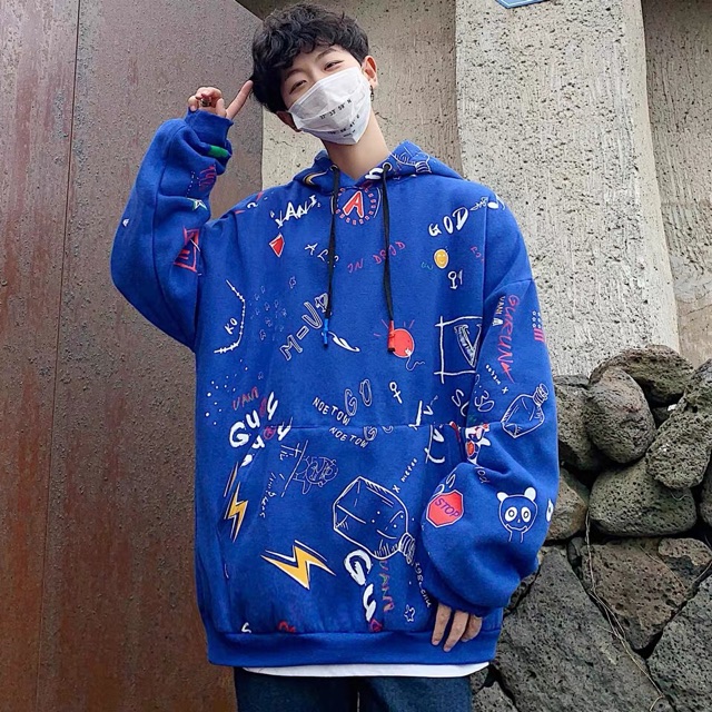 Áo hoodie nỉ bông hoạ tiết cute unisex H5 | BigBuy360 - bigbuy360.vn