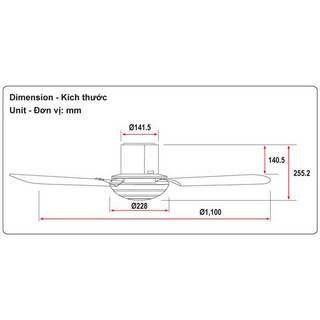 [GIAN HÀNG UY TÍN] [HÀNG CHÍNH HÃNG] Quạt Trần Panasonic F‑48CZL