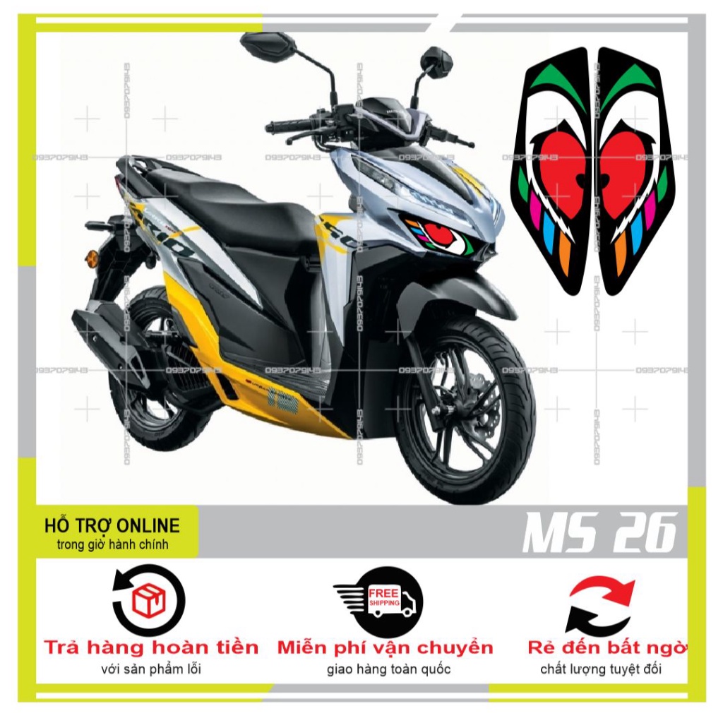 DECAL DÁN ĐÈN SƯƠNG MÙ XE VARIO 2020 (DECAL TRONG SUỐT) MS 26 - DUNG DECAL