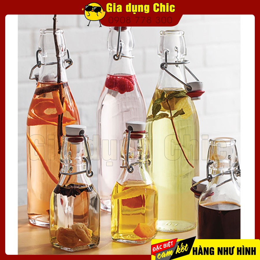 Chai thủy tinh nắp gài nhập khẩu Ý(Italy)