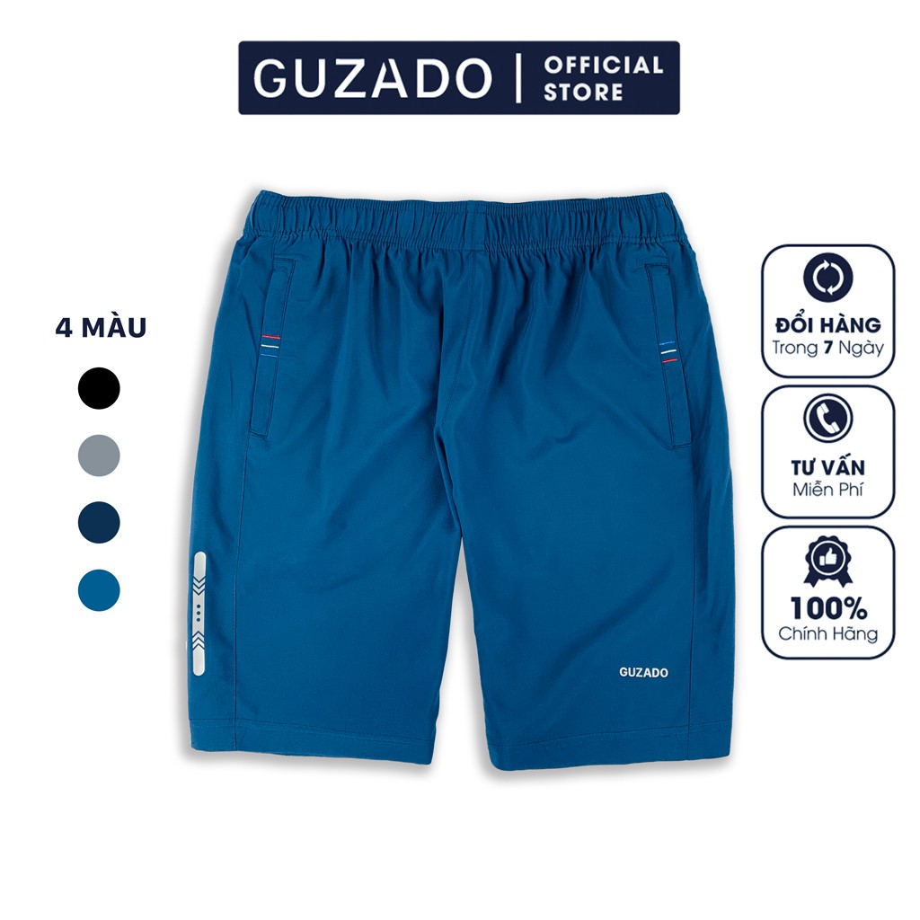 Quần Short Gió Nam Guzado(4 Màu), Vải Mềm Mịn, Siêu Nhẹ, Dáng Thể Thao, Vận Động Thoải Mái GSR03