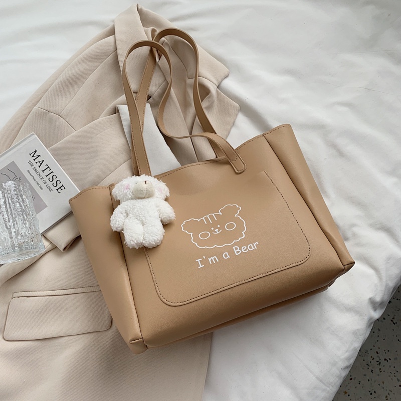 Túi Tote đeo vai sức chứa lớn mẫu mã 2021 dễ thương phong cách Hàn Quốc cho học sinh