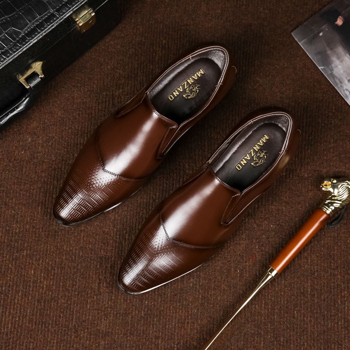 Giày nam đẹp da thật Manzano phong cách mới lạ dành cho quý ông công sở M66604