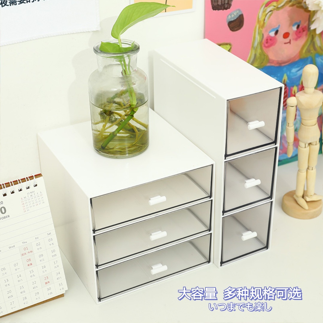 Tủ kệ nhiều ngăn trong suốt trang trí bàn học Desk Decor đựng vừa bút DecorMe