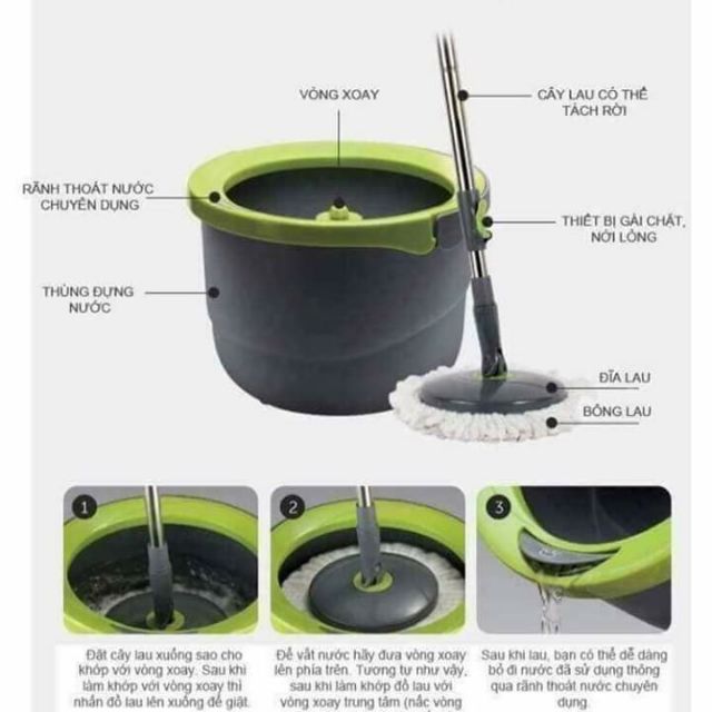 Bộ chổi lau nhà Lock&lock, 2 bông lau...