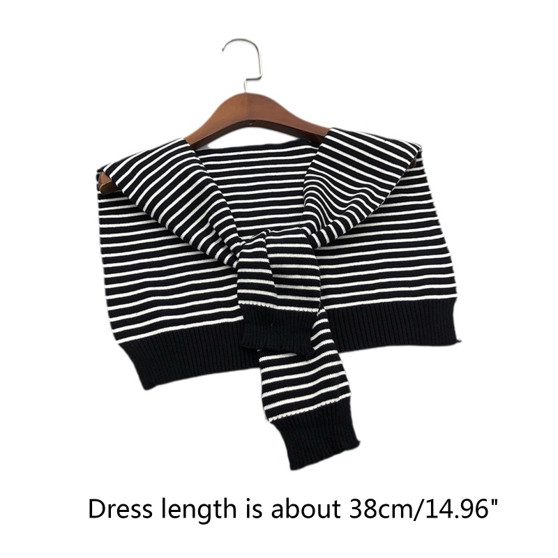 Khăn Choàng Cardigan Sợi Acrylic Dày Mềm Mại Giữ Ấm Mùa Đông In Họa Tiết Kẻ Sọc Dễ Thương Cho Nữ Fr