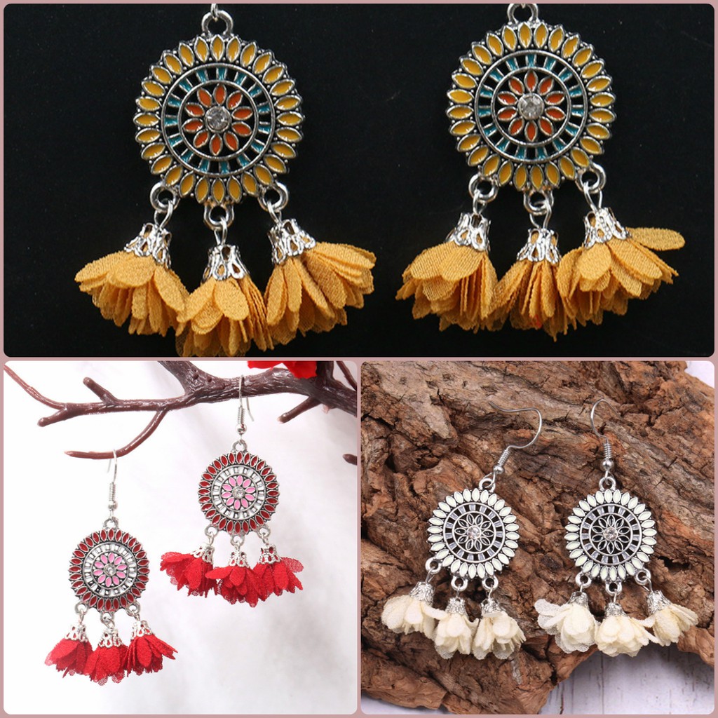 Bông Tai, Hoa Tai Nữ Phong Cách Bohemian Vintage Cá Tính Giá Rẻ