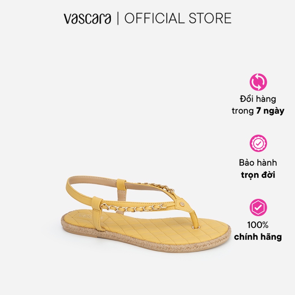 Vascara Sandal Quai Phối Xích Đế Chần Bông Viền Cói - SDK 0319