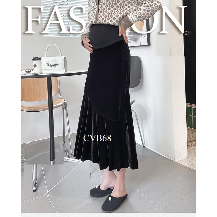 Chân Váy Bầu Xinh CVB62 nhung dài