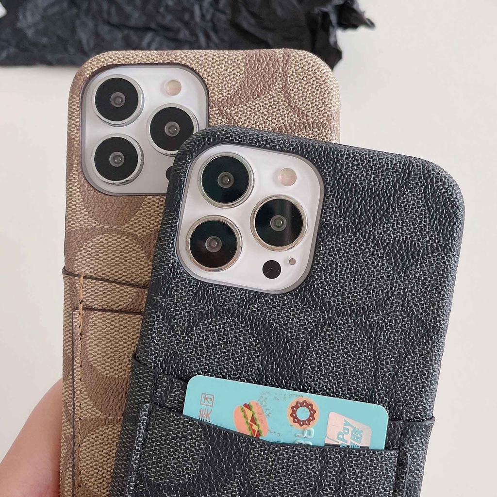 Ốp Điện Thoại Da Có Ngăn Đựng Thẻ Cho iPhone14Max 13promax 12 11 xsmax xr xs
