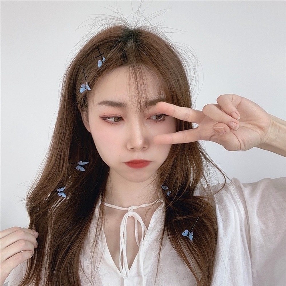 Kẹp Tóc Hình Bướm Xanh Cổ Điển Quyến Rũ Cho Nữ