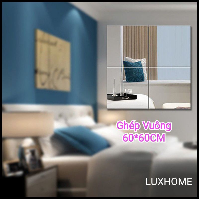 Gương Toàn Thân Ghép Dán Tường 120 x 30 cm LUXHOME, Dán Cánh Tủ, Cửa, Tường Tiện Lợi An Toàn