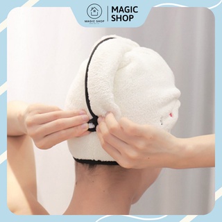 Khăn quấn ủ tóc lau khô siêu tốc - khăn quấn lau khô tóc có nút cài