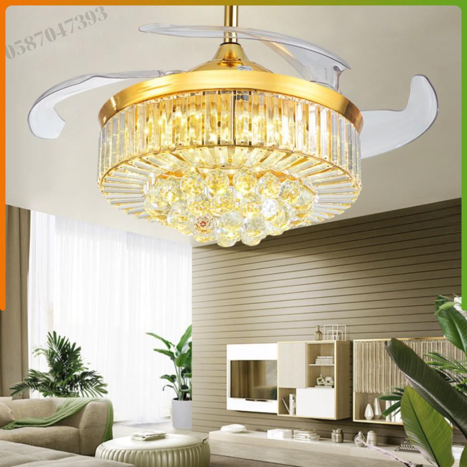 Quạt Trần -Quạt trần đèn - Quạt trần phòng khách- cánh cụp cánh xòe có 3 chế độ ánh sáng sang trọng BH 10 Năm | BigBuy360 - bigbuy360.vn
