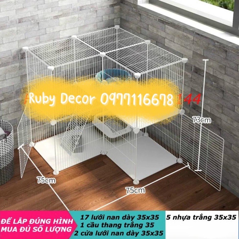 LƯỚI SẮT NAN DÀY CHUỒNG QUÂY CHÓ MÈO CHUỘT SÓC THỎ SIZE 35.35cm - chất liệu lưới sắt phun sơn tính điện