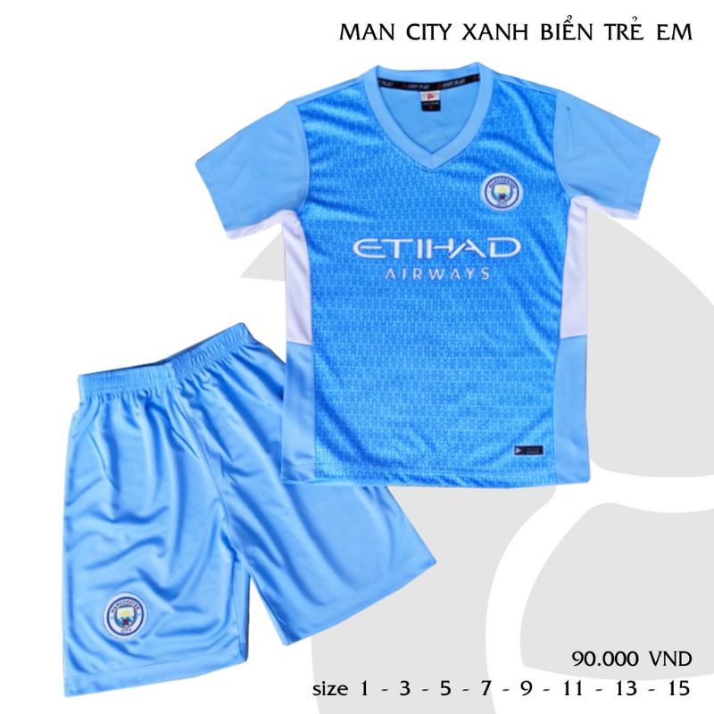 0Bộ quần áo đá bóng trẻ em Man City  và các CLB hot 2021-2022 , thun Thái cao cấp ( cam kết y