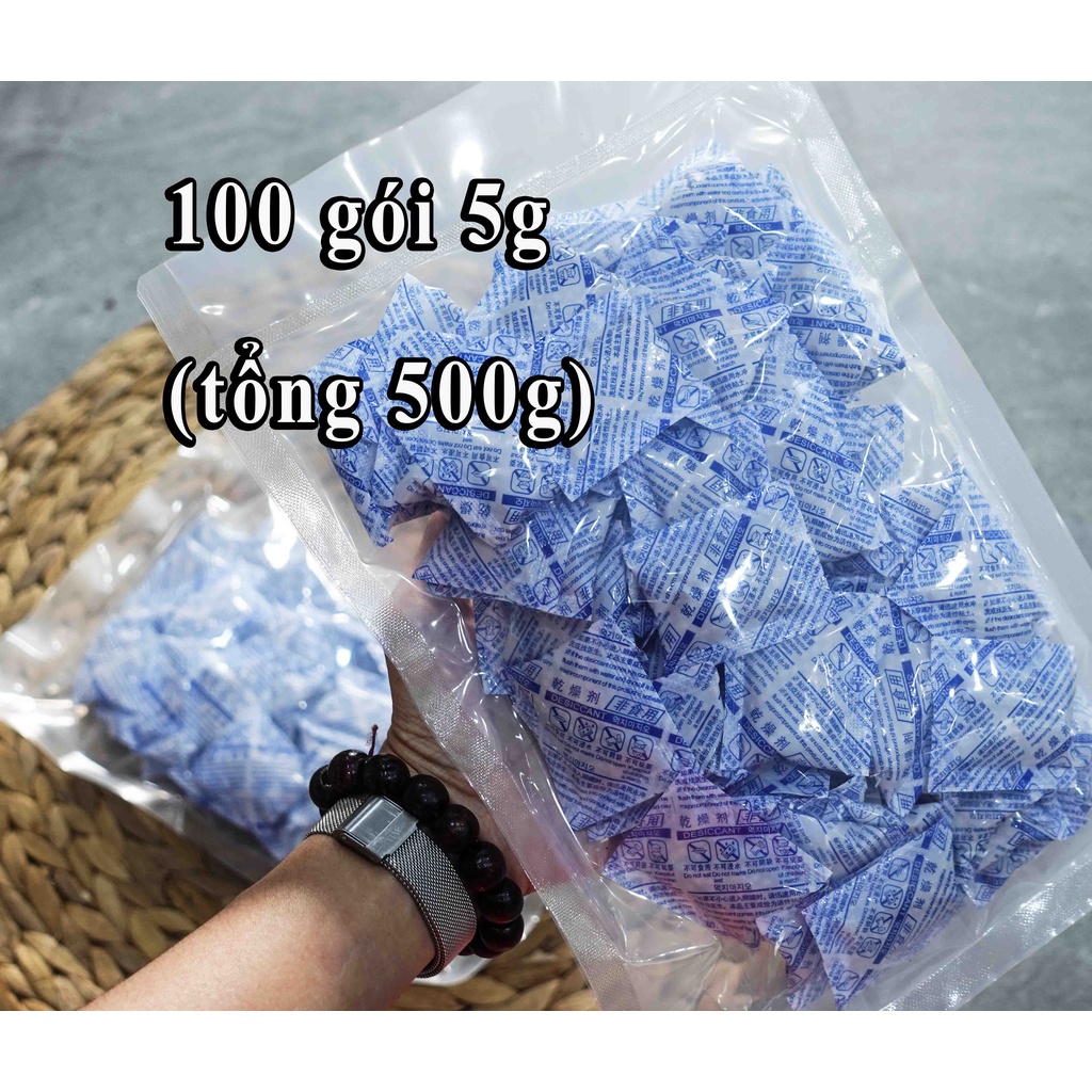 100 gói hút ẩm 5g -(500g) Chuyên dùng cho thực phẩm, quần áo, máy ảnh, giày dép