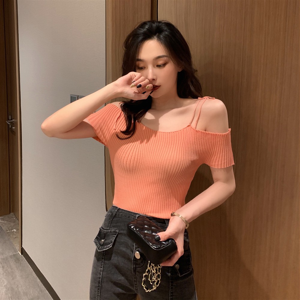 Áo Dệt Kim Hai Dây Màu Trơn Form Ôm Quyến Rũ | BigBuy360 - bigbuy360.vn