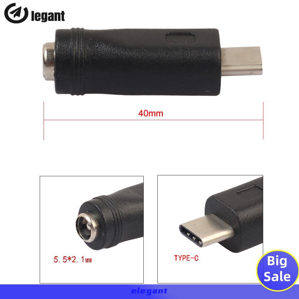 [NEW]DC Power Adapter Type-C USB Male to 5.5x2.1mm Female Jack for Laptop PC