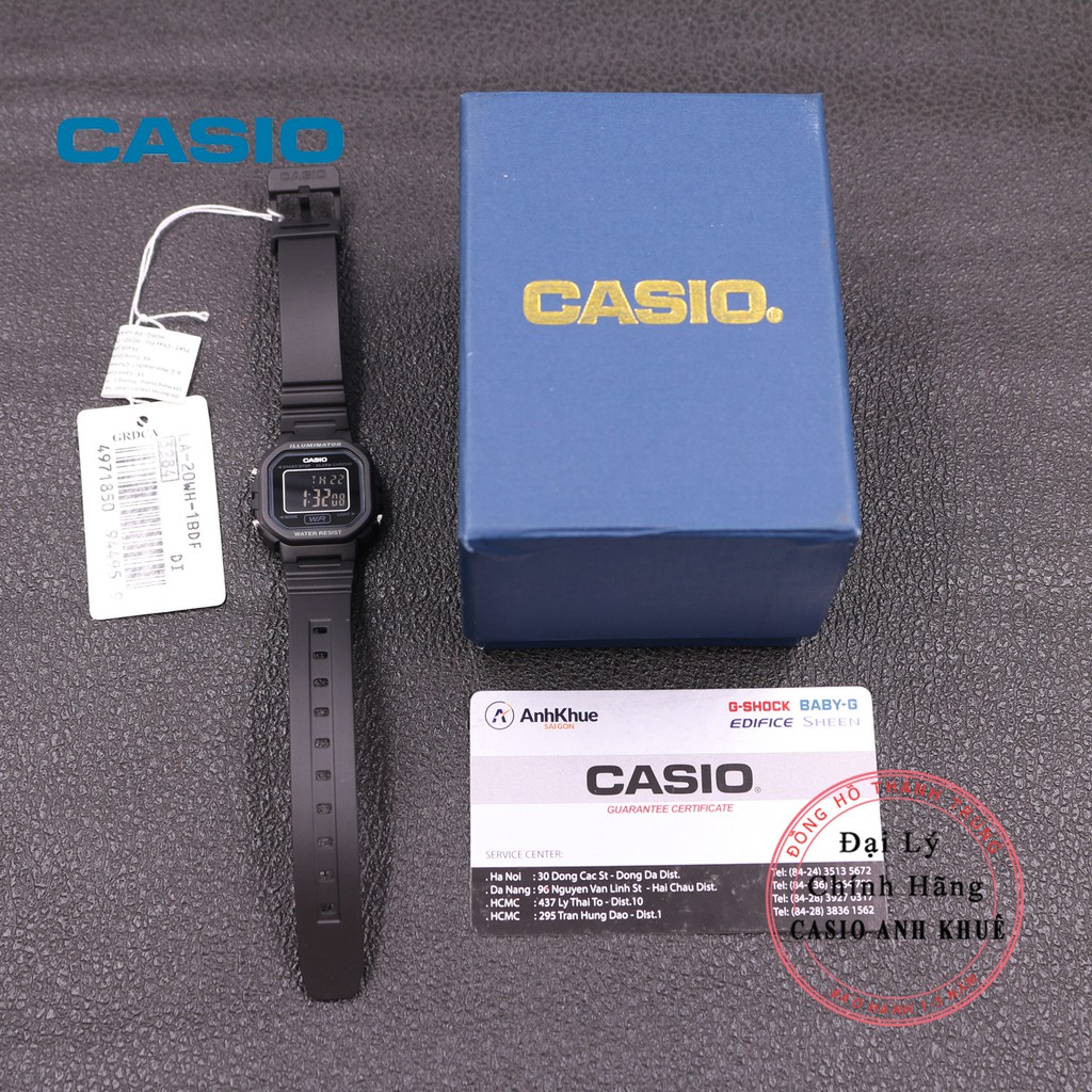 Đồng hồ điện tử nữ Casio LA-20WH-1BDF dây nhựa